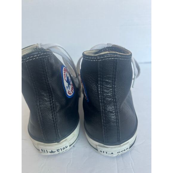 Converse Chuck Taylor All Star High Top Leather Black/White Lace Up Sneakers 8.5 - Picture 6 of 12